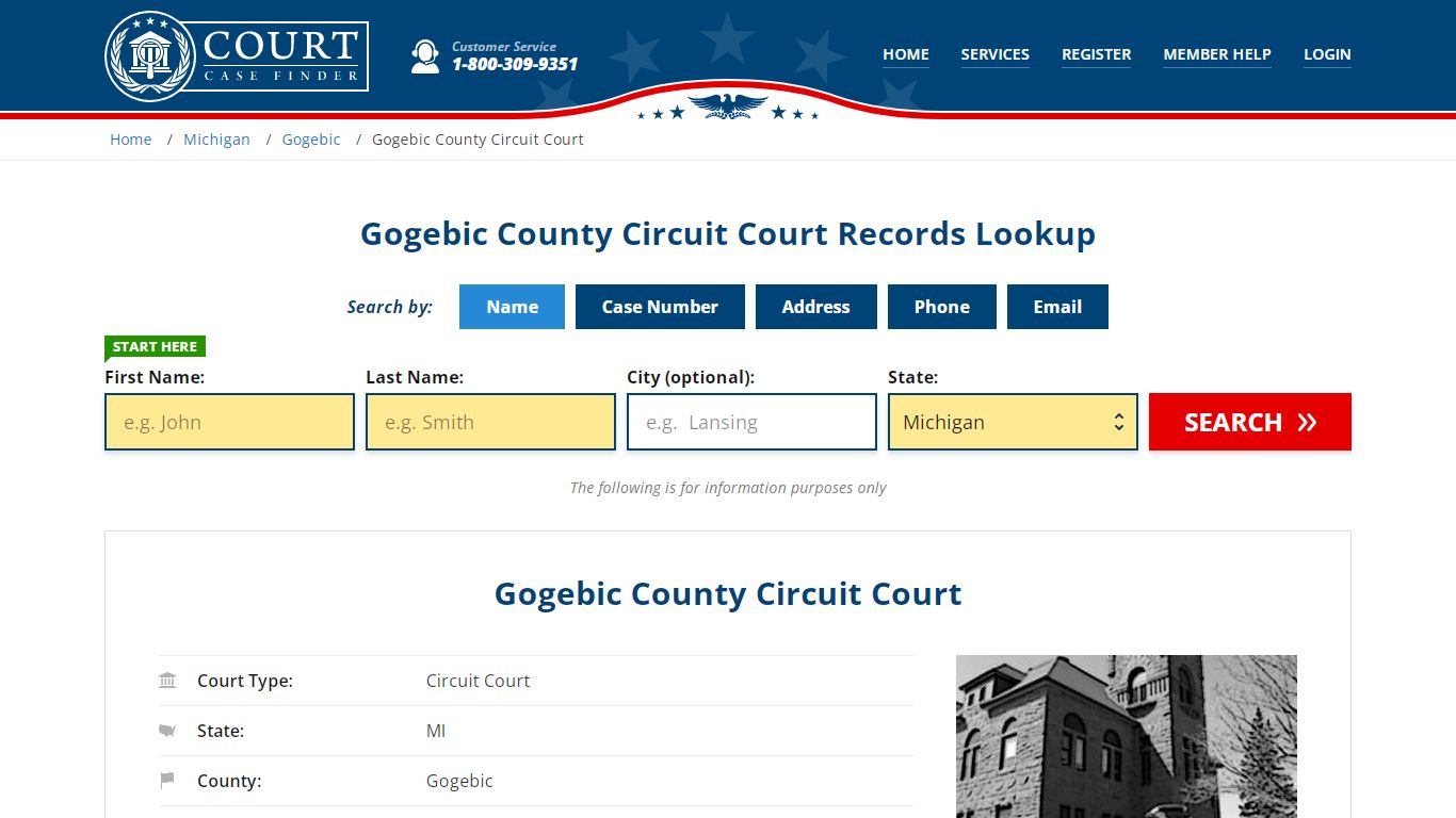 Gogebic County Circuit Court Records Lookup - CourtCaseFinder.com